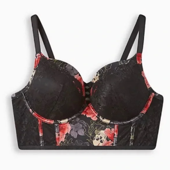 π XO Plunge Push Up Longline Straight Back Bra 40DD NWT Torrid New! - Picture 4 of 4